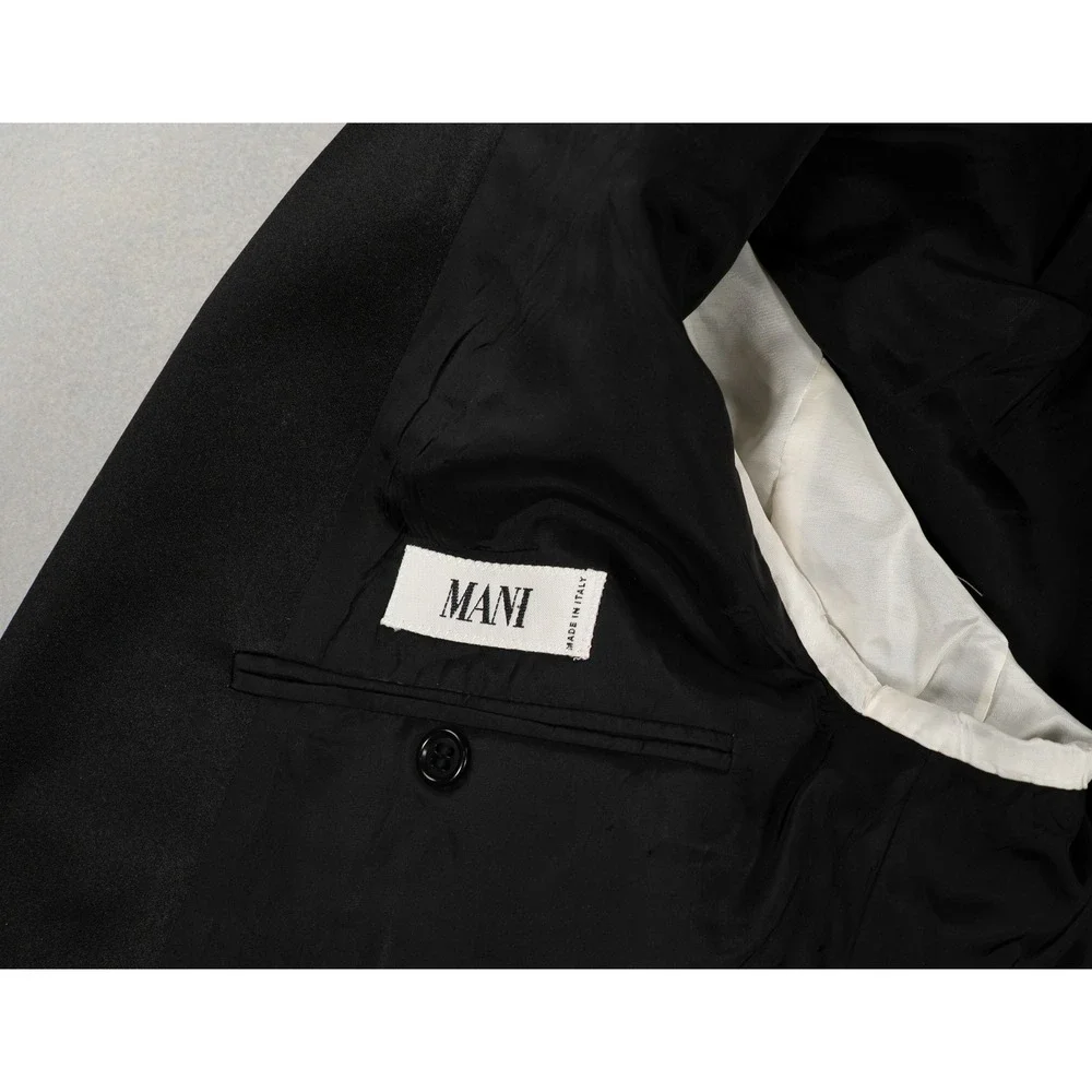 Mani Giorgio Armani Mens 40R Tuxedo Jacket Black Pure Virgin Wool Made in Italy